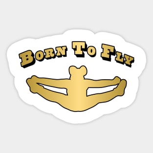 Cheerleader Born to Fly Silhouette in Gold Sticker